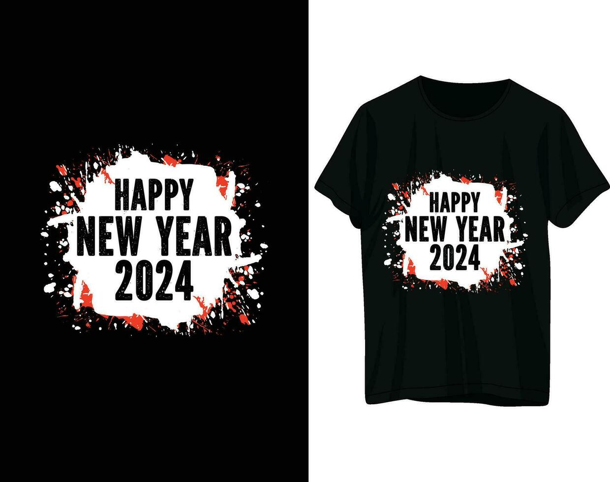 Lycklig ny år 2024 tshirt design vektor