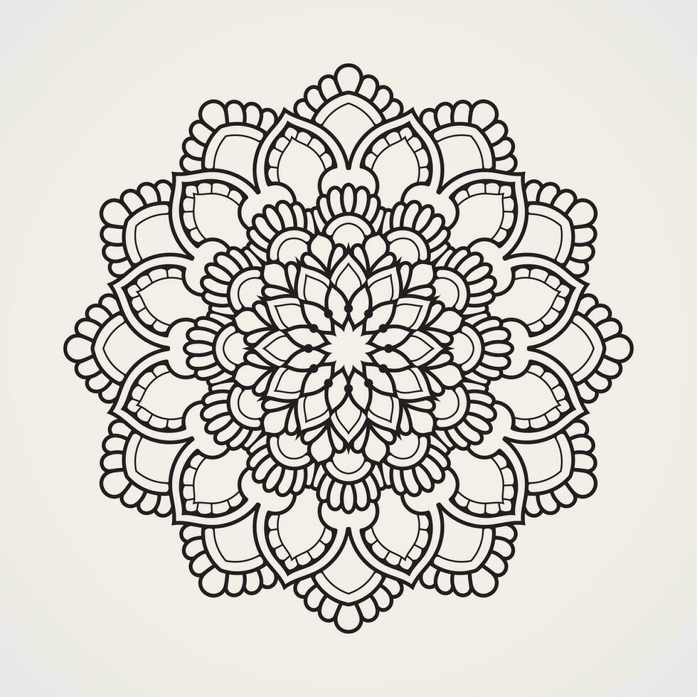 Blume Mandala mit schön Zier Muster. geeignet zum Henna, Tätowierungen, Fotos, Färbung Bücher. Islam, Hindu, Buddha, Indien, Pakistan, Chinesisch, arabisch vektor
