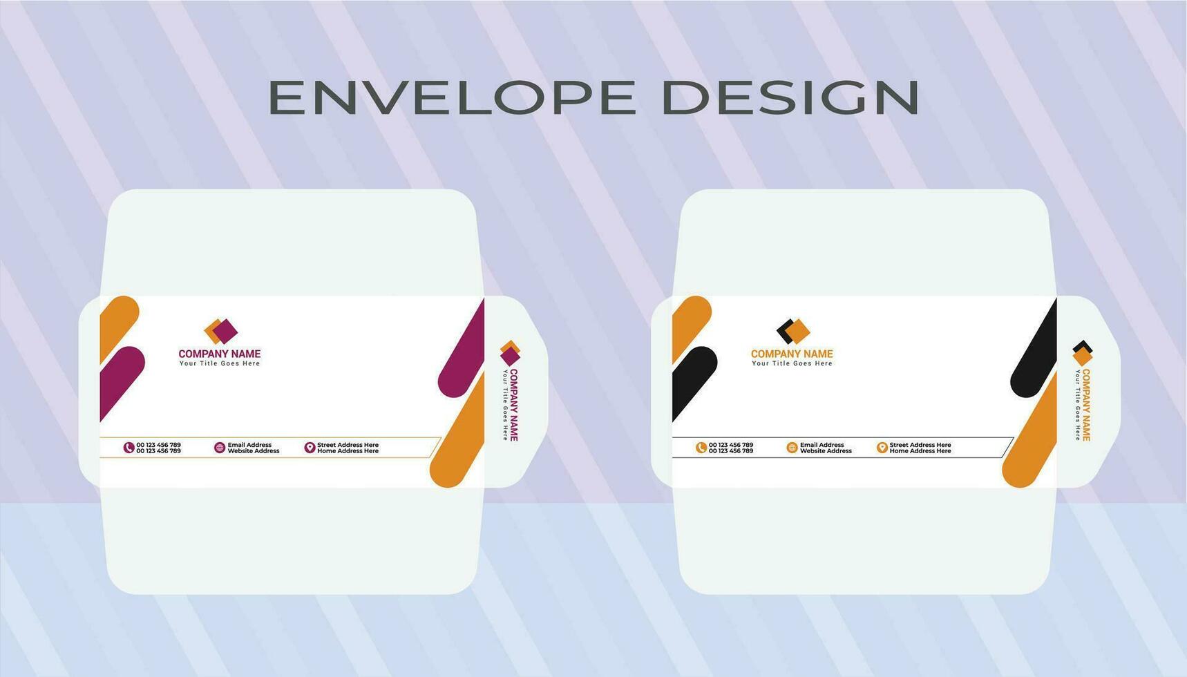 vektor modern kreativ personlig och professionell använda sig av och företag kuvert design mall med 2 färger