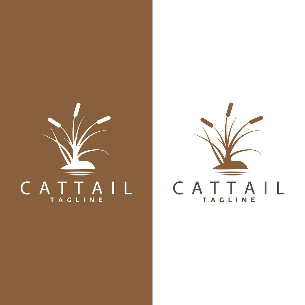 cattail logotyp design vektor enkel illustration symbol mall