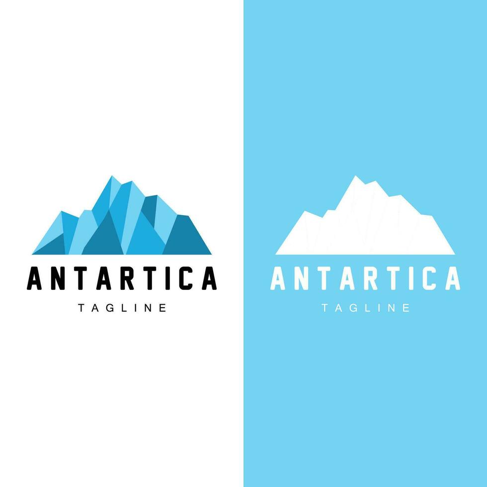 isberg logotyp, antarctica logotyp design, enkel natur landskap vektor illustration mall