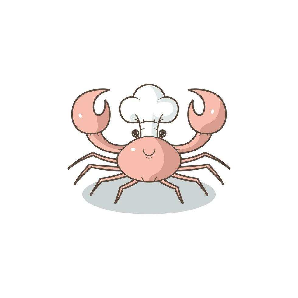 en krabba i en kockens hatt är leende 01 vektor