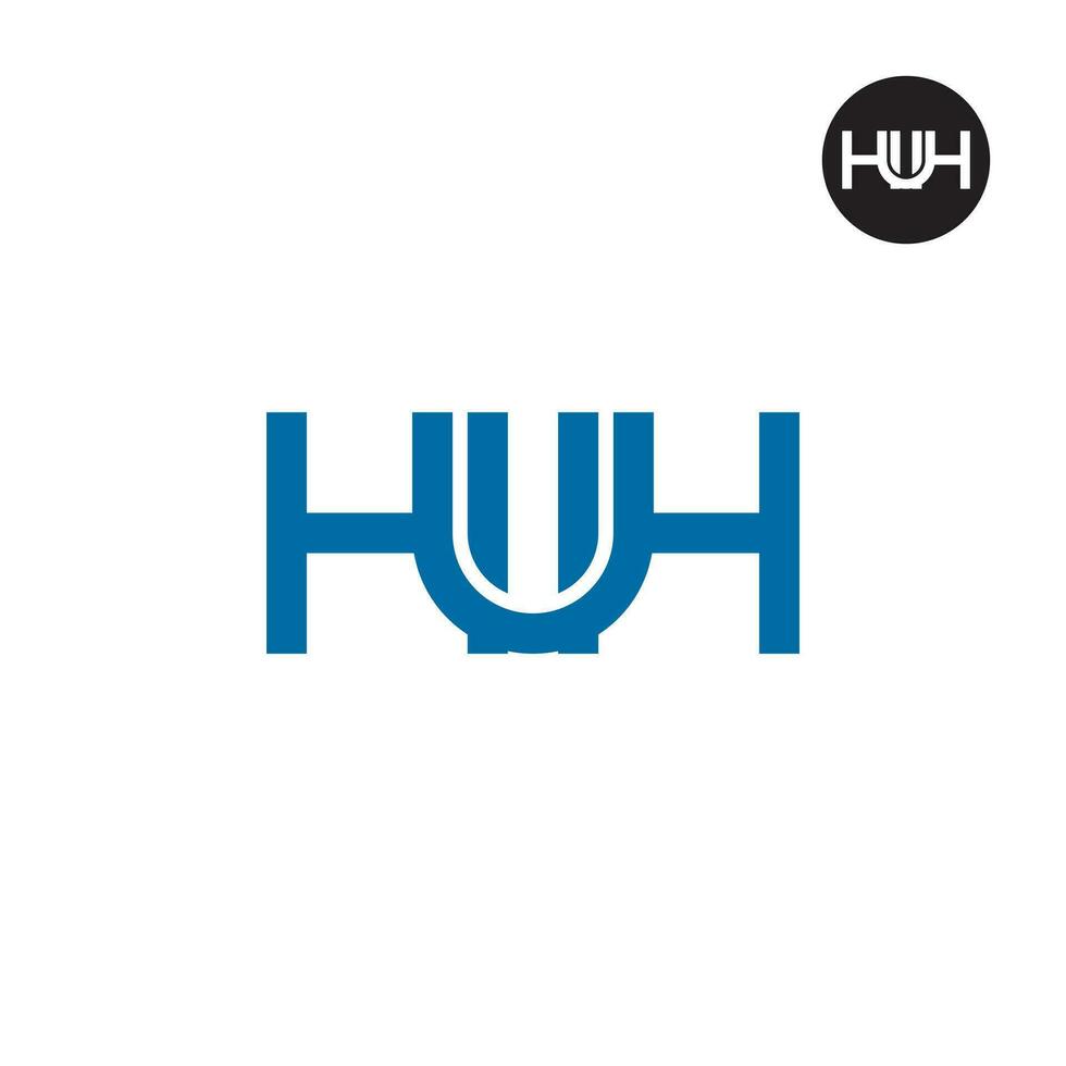 Brief huh Monogramm Logo Design vektor