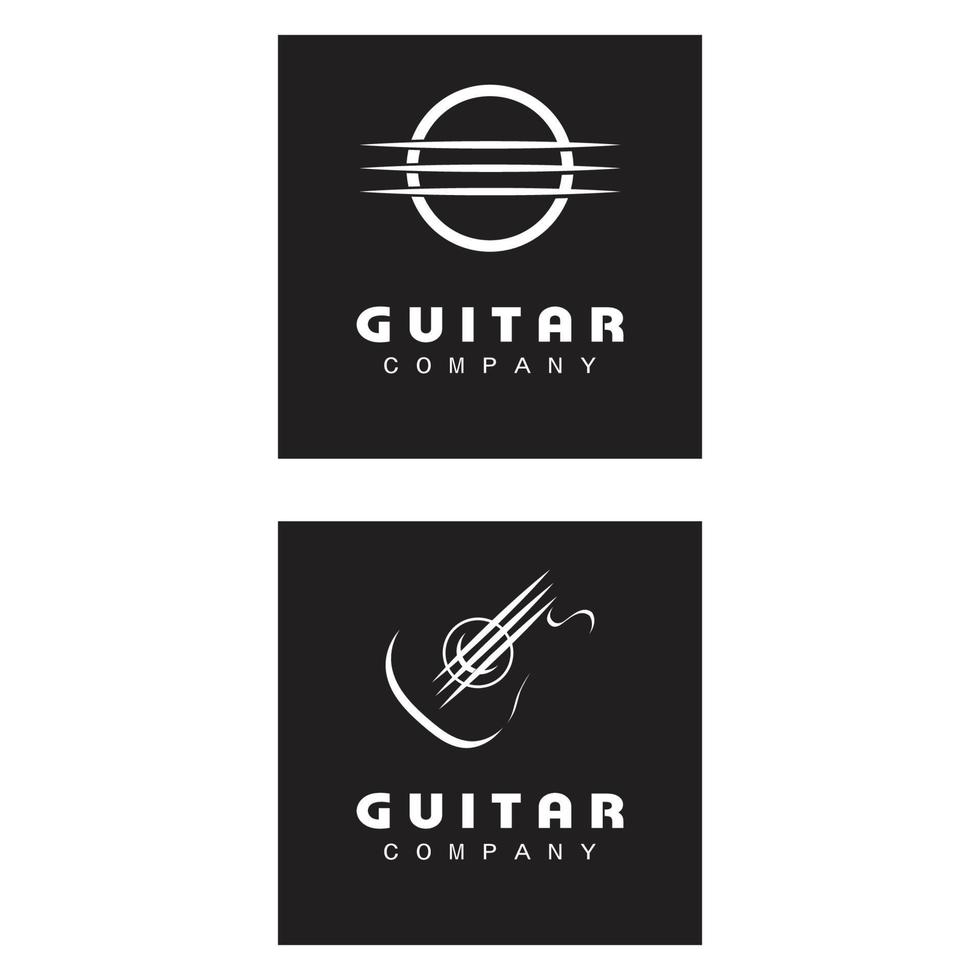 Kreuz Gitarre Musik Band Emblem Stempel Vintage Retro-Logo-Design vektor