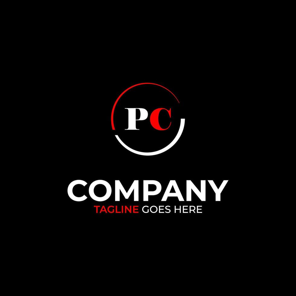 pc kreativ modern brev logotyp design mall vektor