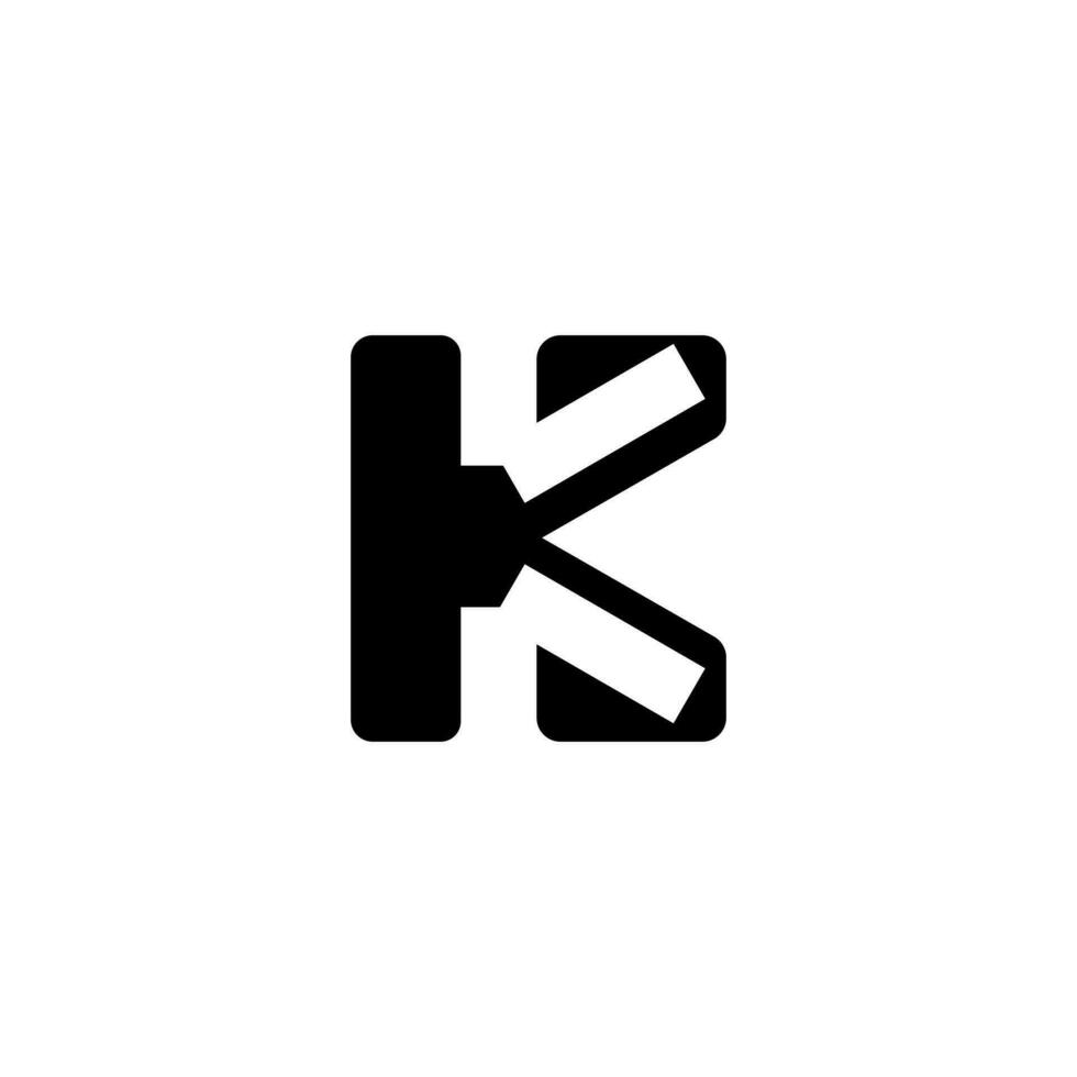 en vektor illustration av de brev k, isolerat på en vit bakgrund