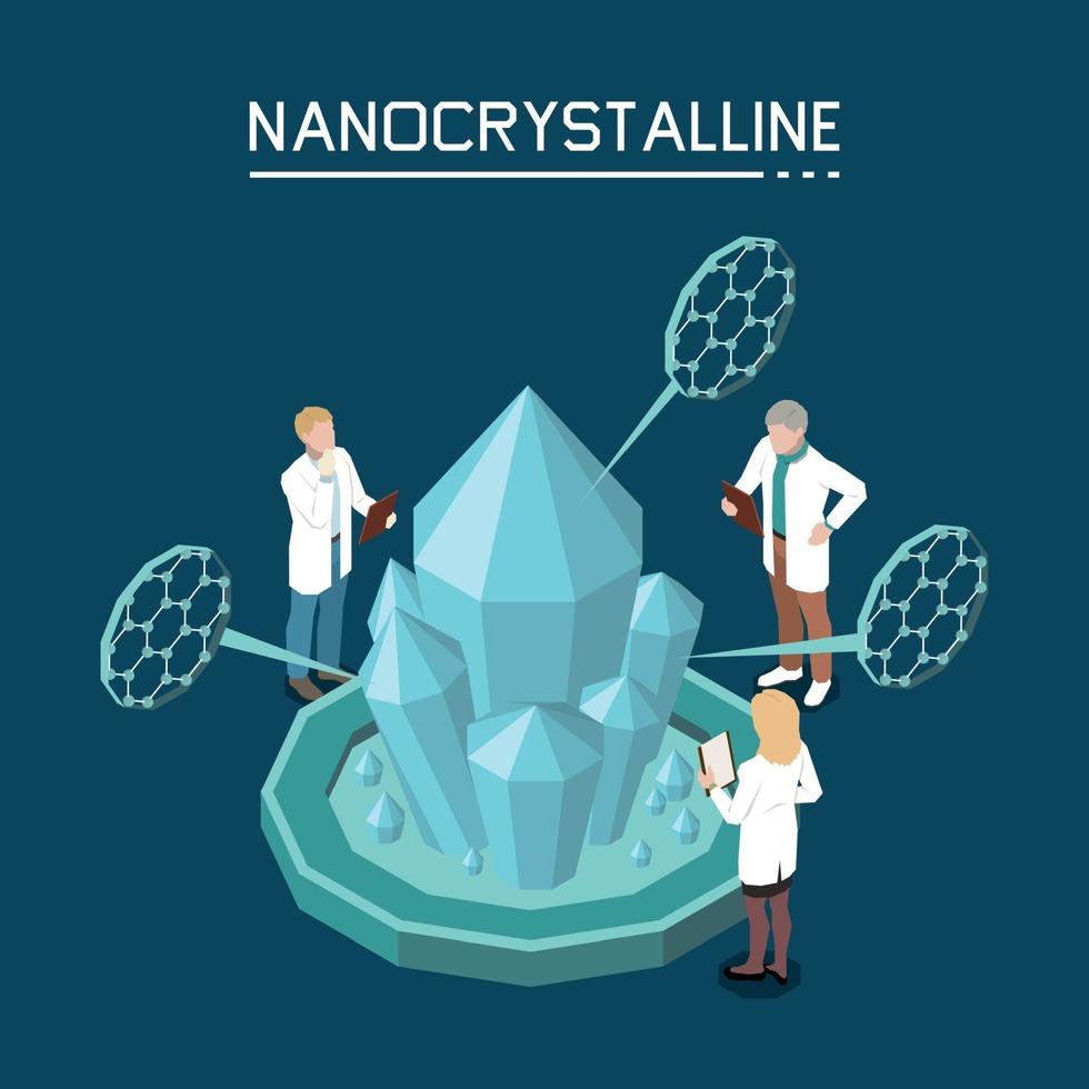 nanoteknik isometrisk komposition vektorillustration vektor