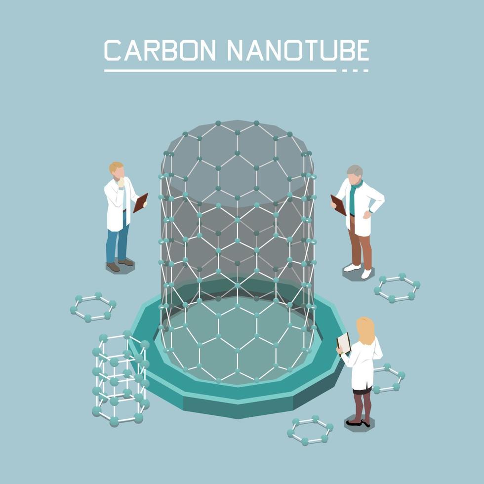 isometrische Zusammensetzung Vektorillustration der Nanotechnologie vektor