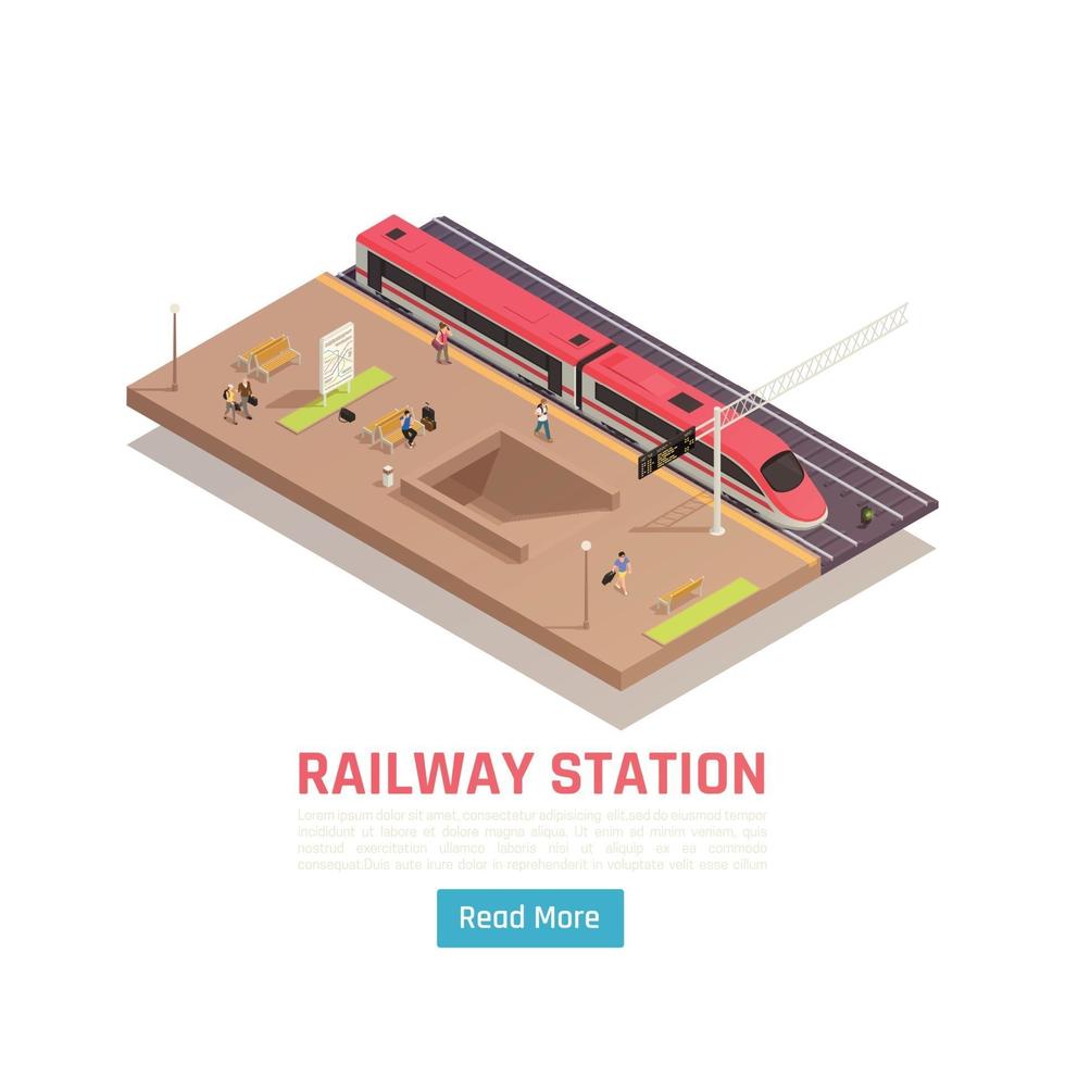 isometrischer hintergrundvektorillustration des regionalen expresses vektor