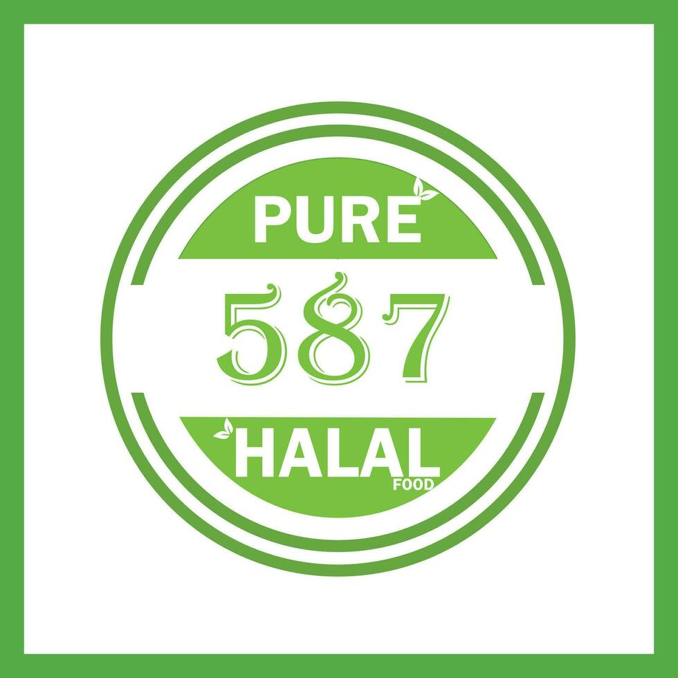 Design mit halal Blatt Design 587 vektor