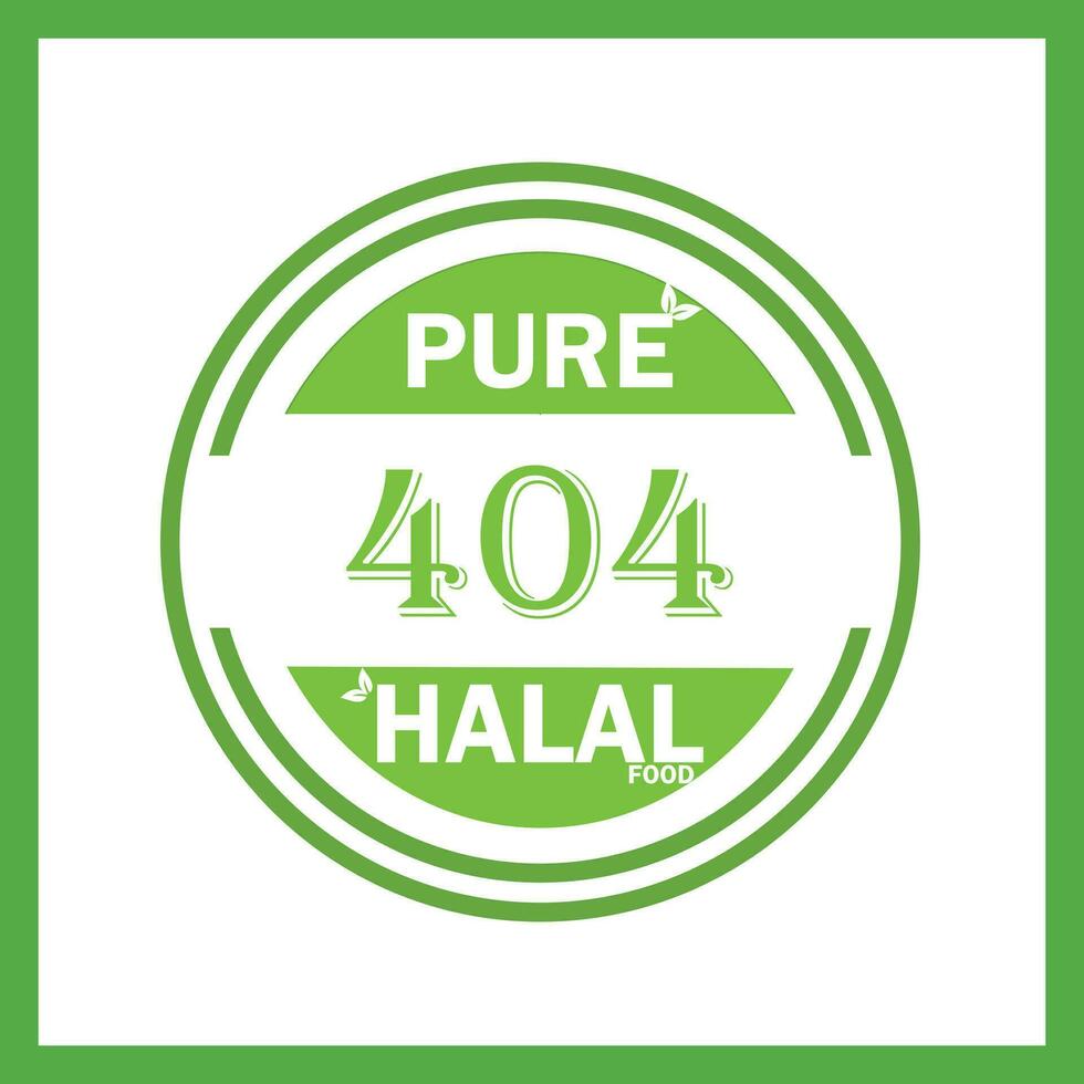 design med halal blad design 404 vektor