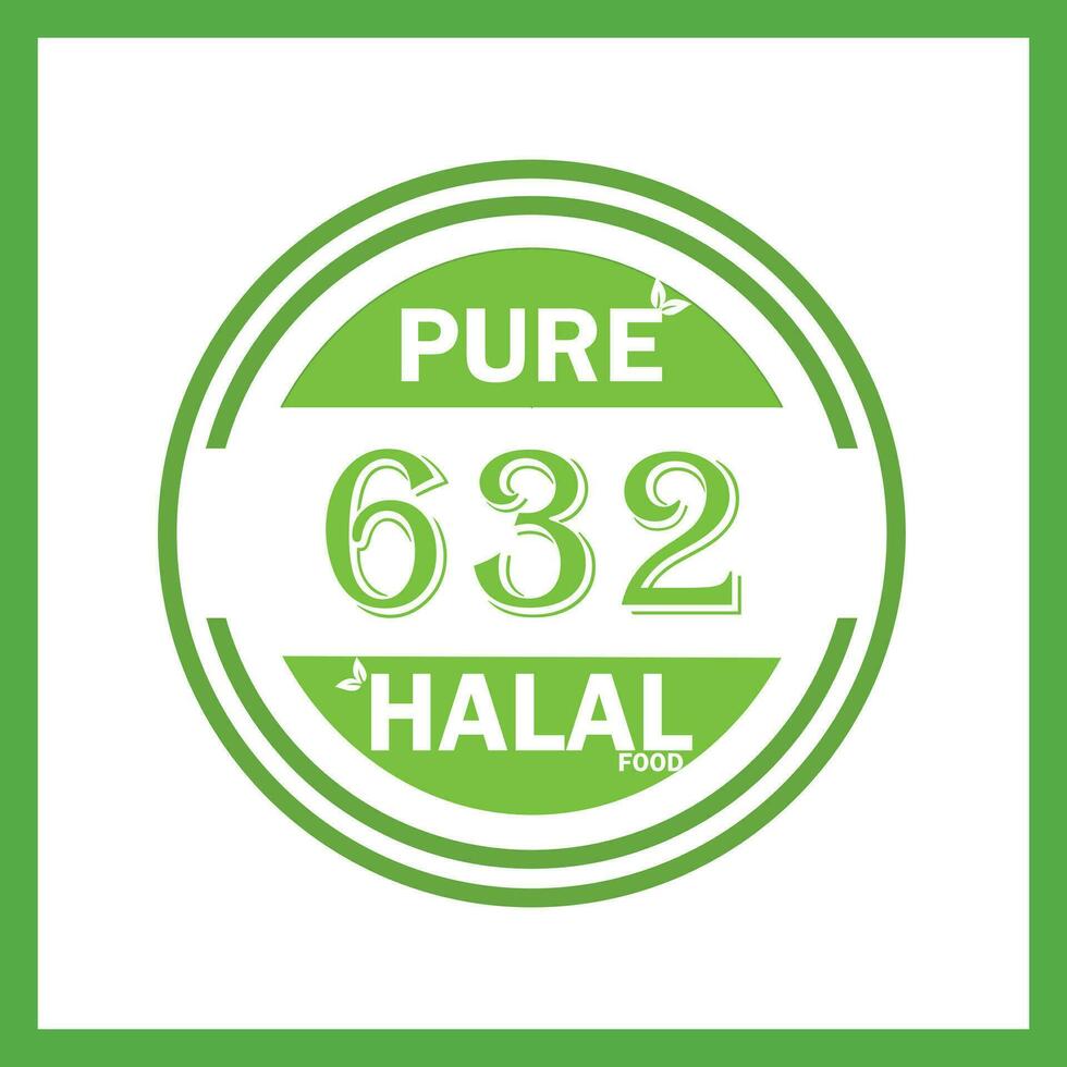 design med halal blad design 632 vektor