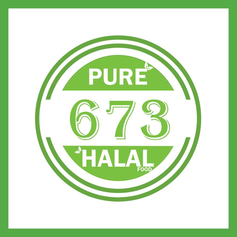 design med halal blad design 673 vektor