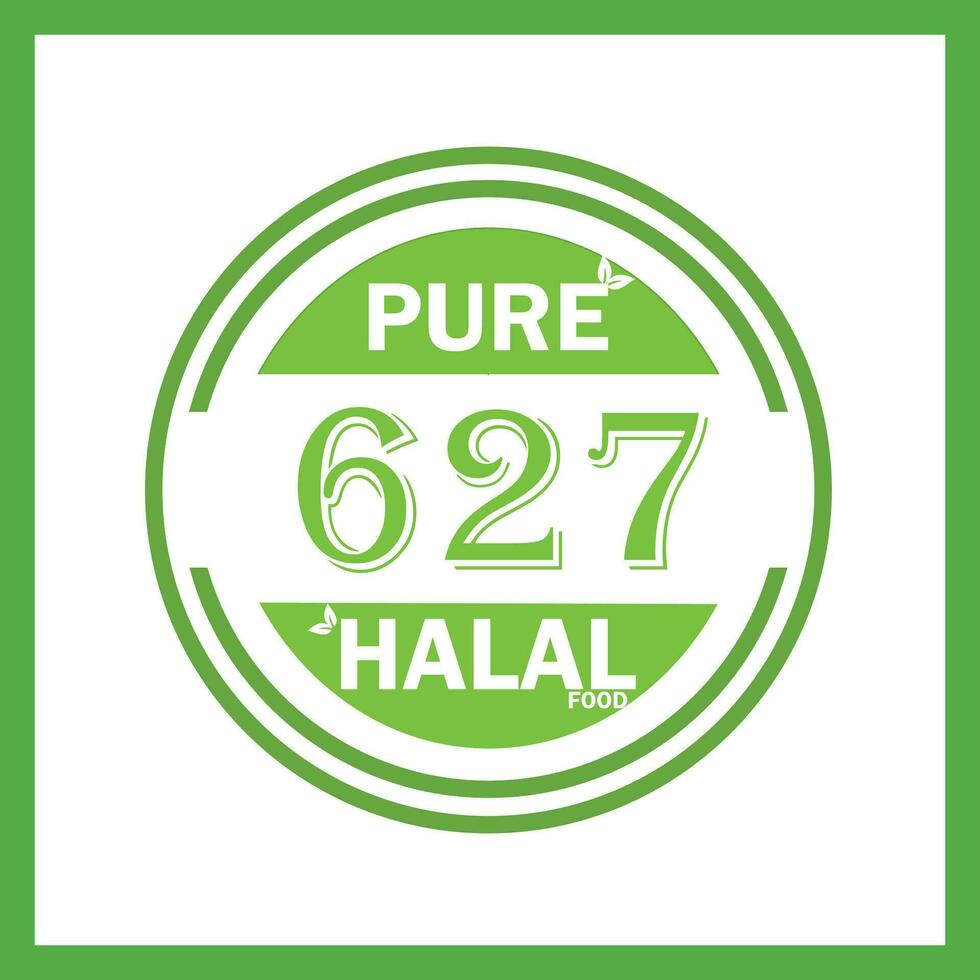 design med halal blad design 627 vektor