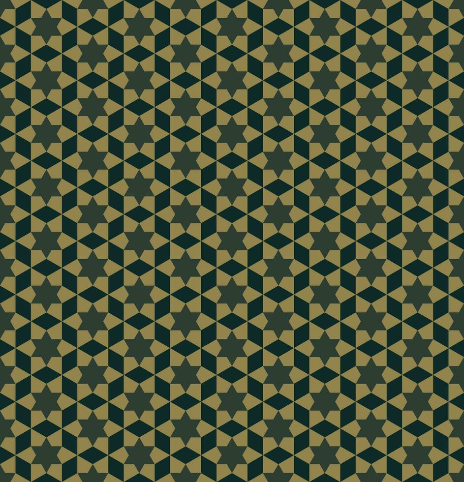 nahtlos Zickzack- abstrakt Hintergrund Muster. sechszackig Star und Hexagon gestalten Grün, Gelb. Textur Design zum Textil, Fliese, Abdeckung, Poster, Hintergrund, Banner, Mauer. Vektor Illustration.