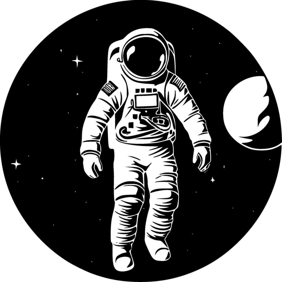 Astronaut - - minimalistisch und eben Logo - - Vektor Illustration