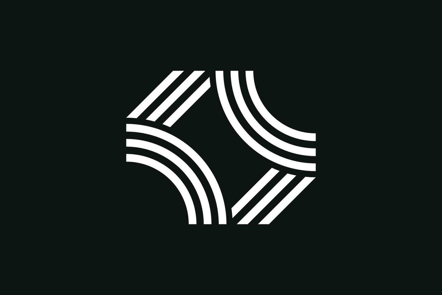 dubbel- brev k logotyp randig stil design vektor