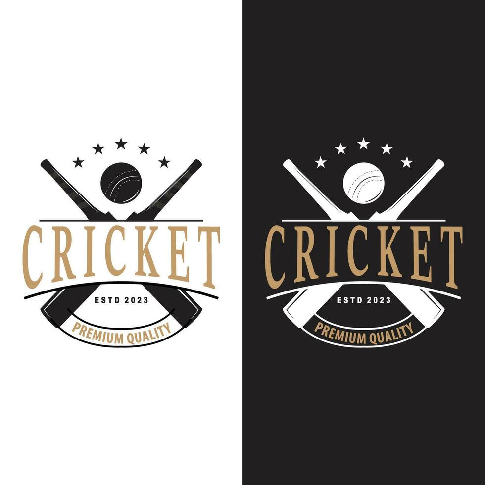 Kricket Sport Logo Design Vektor Illustrator Vorlage