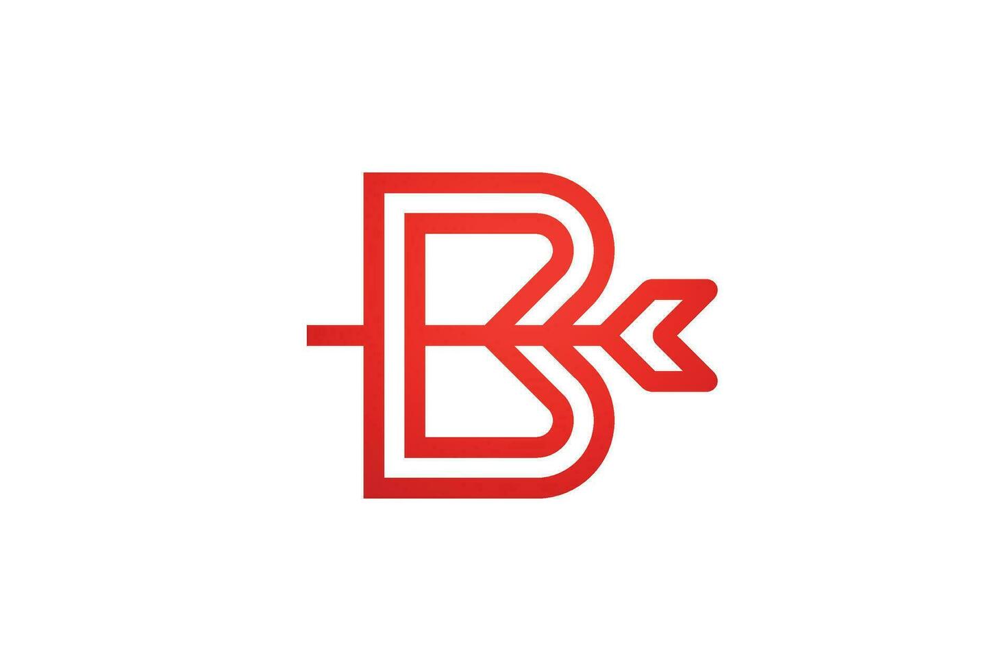 Brief b Pfeil Ziel Logo mit Monogramm Stil Design Vektor Grafik