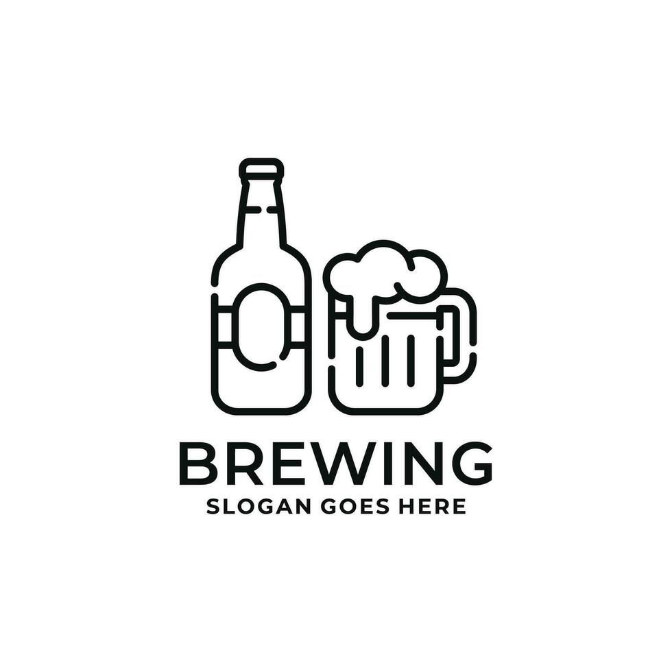 Bier Logo Design Vektor Illustration
