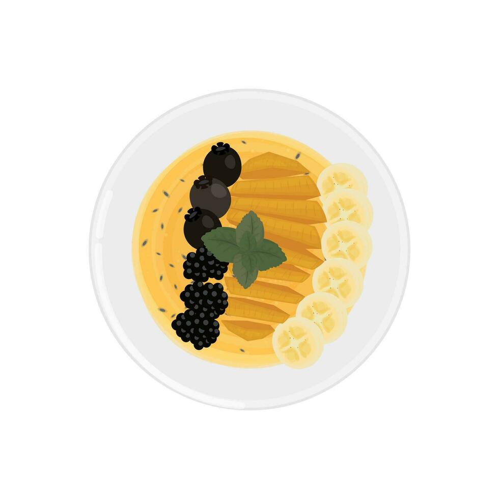 logotyp illustration av banan smoothie eller mango smoothie vektor