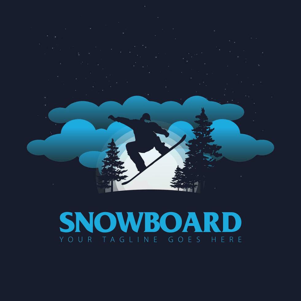 snowboard logotyp vektor