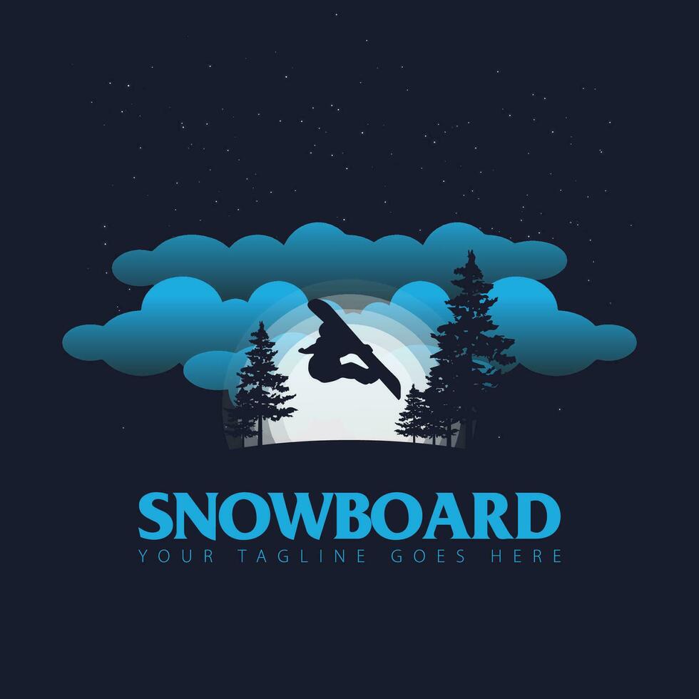 snowboard logotyp vektor