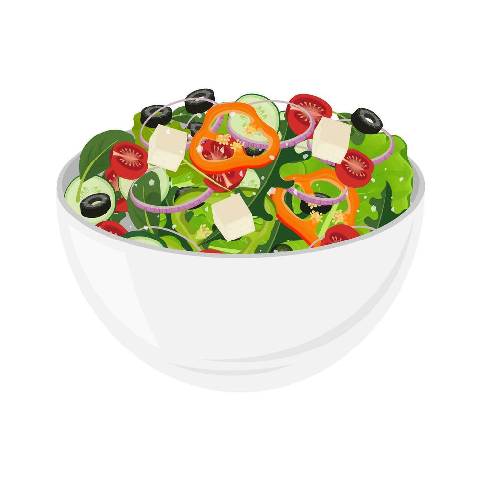 Logo Illustration von gesund Essen Salat im ein Schüssel vektor