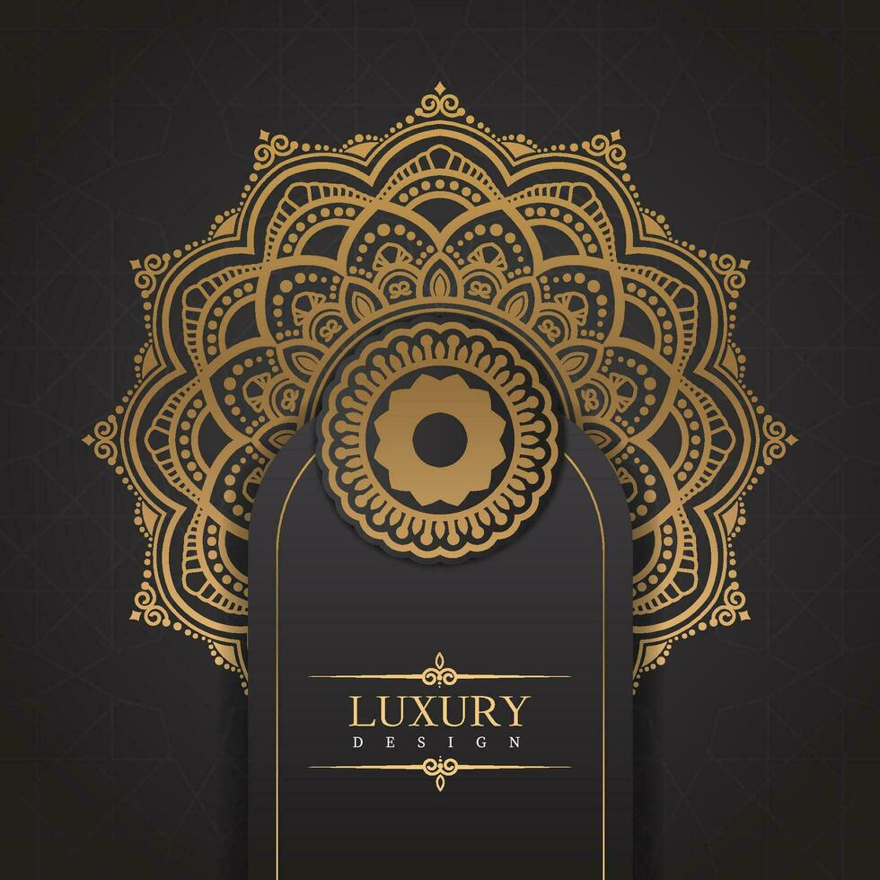 Luxuriöses goldenes Ziermandala-Hintergrundvektordesign. dekoratives mandala für tätowierung, mehndi, islamisches muster, ornament, kunst, henna, indisches muster, druck, plakat, cover, broschüre, flyer, banner vektor