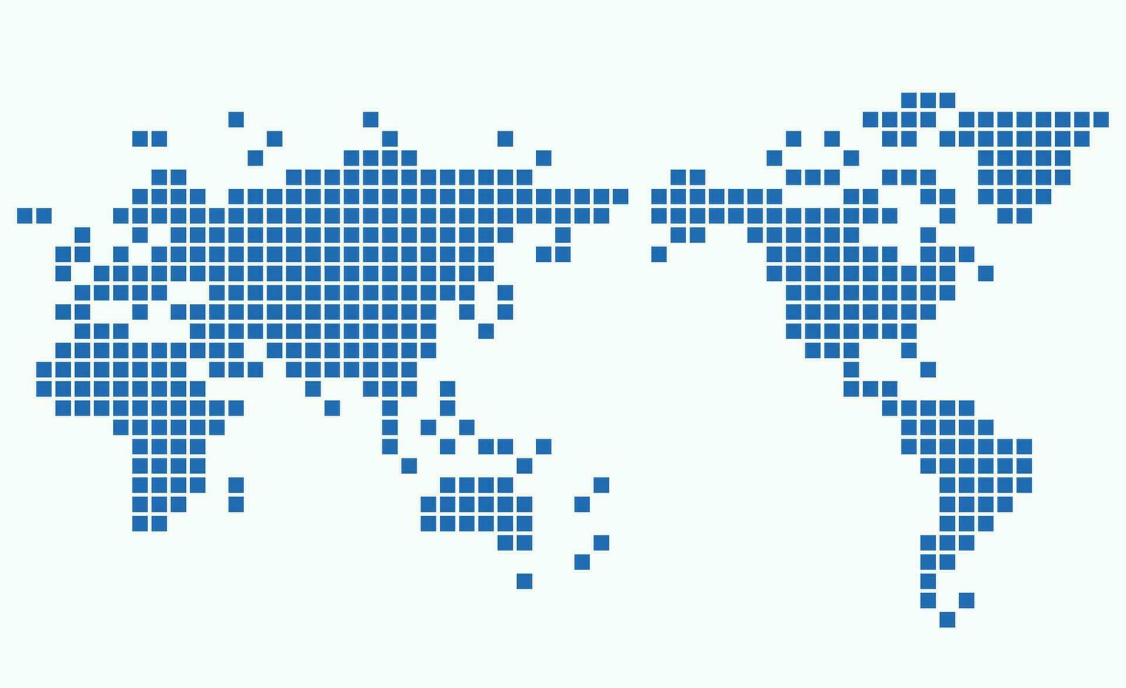 fyrkant form värld Karta på vit bakgrund. vektor