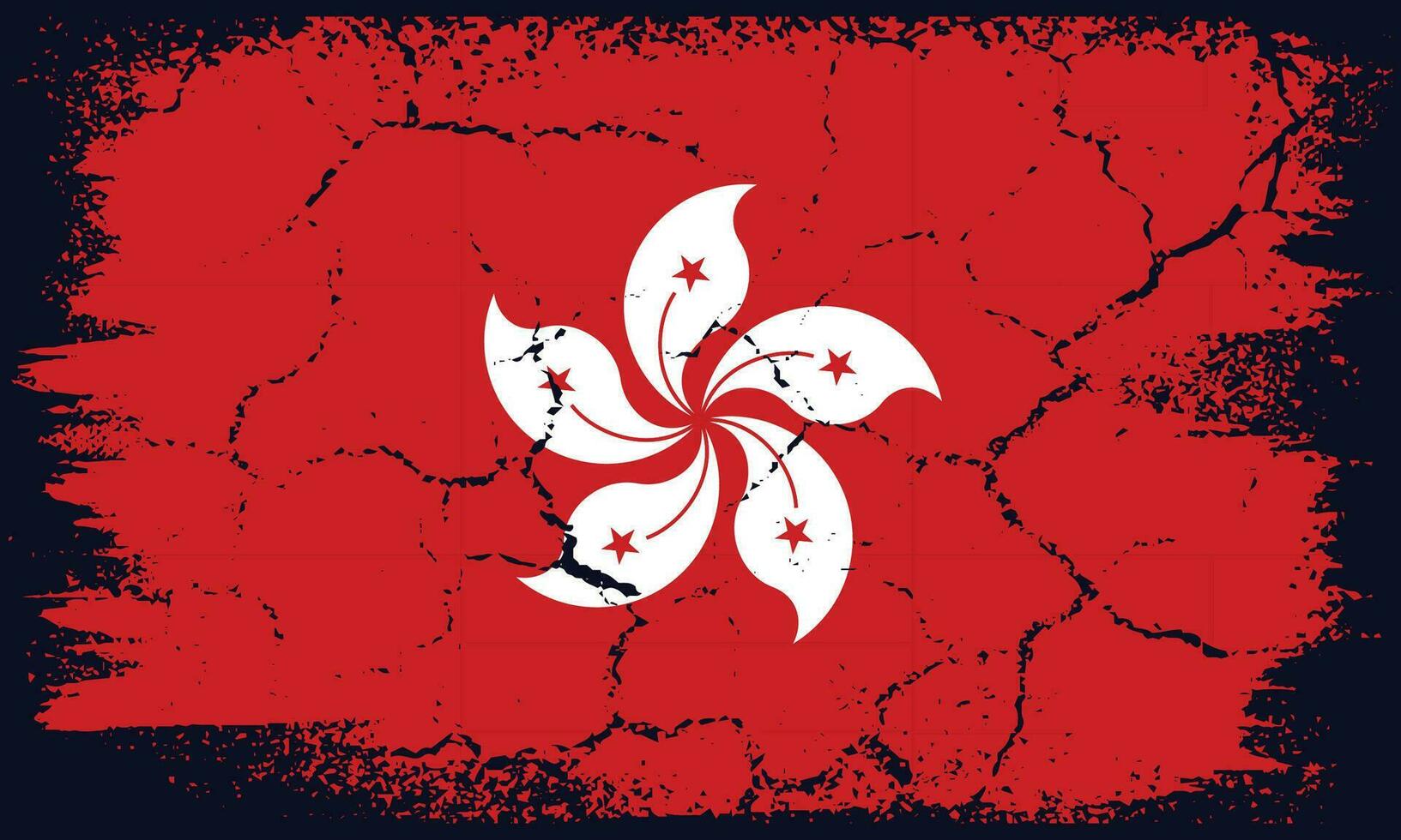 eben Design Grunge Hong kong Flagge Hintergrund vektor