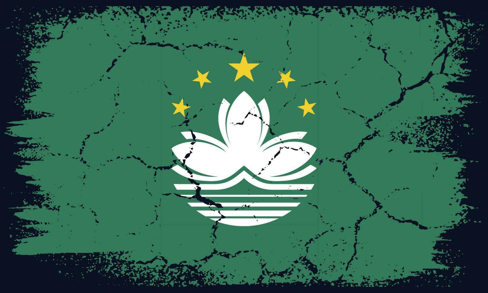 eben Design Grunge Macau Flagge Hintergrund vektor