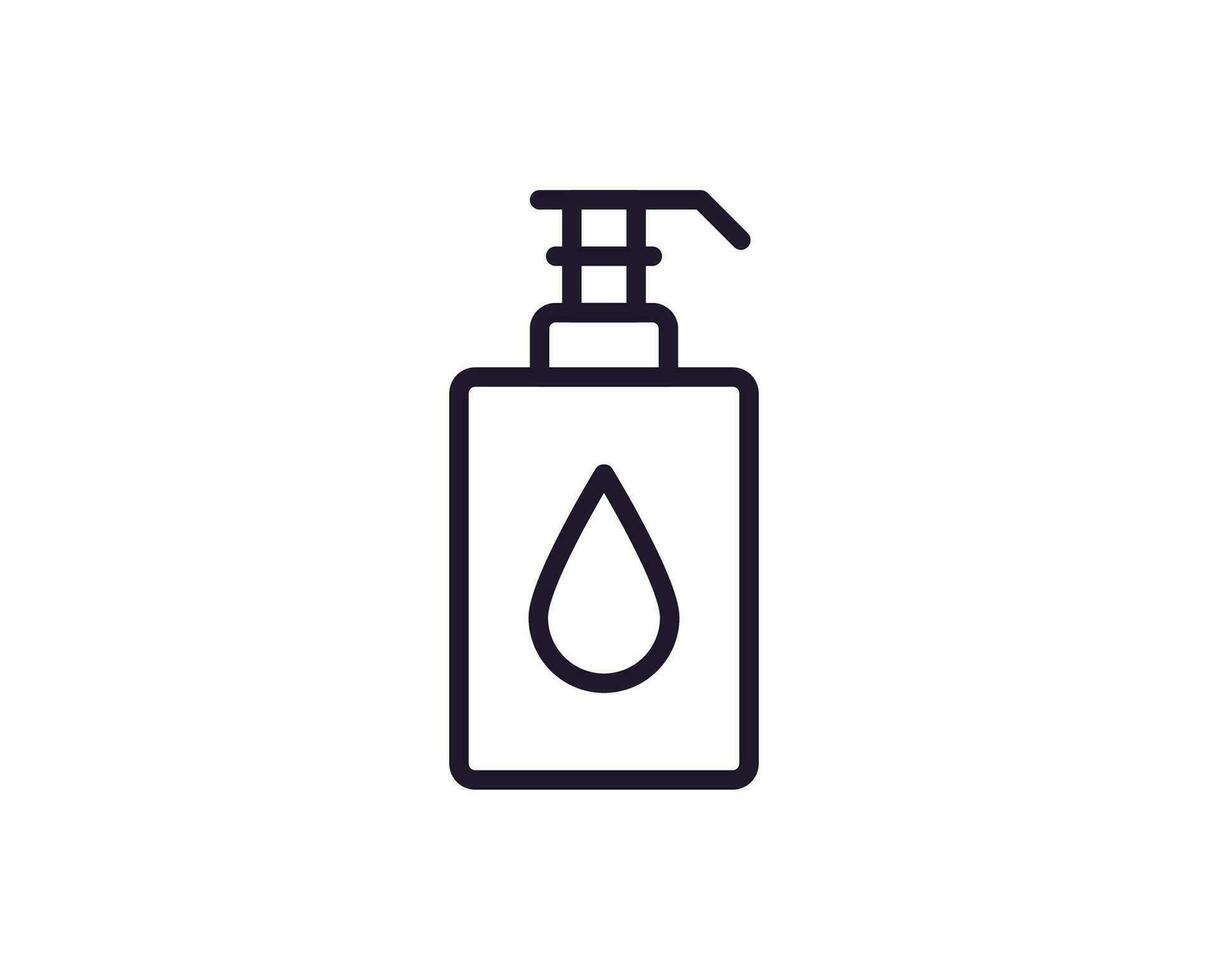 Shampoo Vektor Linie Symbol. Prämie Qualität Logo zum Netz Websites, Design, online Geschäfte, Firmen, Bücher, Anzeige. schwarz Gliederung Piktogramm isoliert auf Weiß Hintergrund