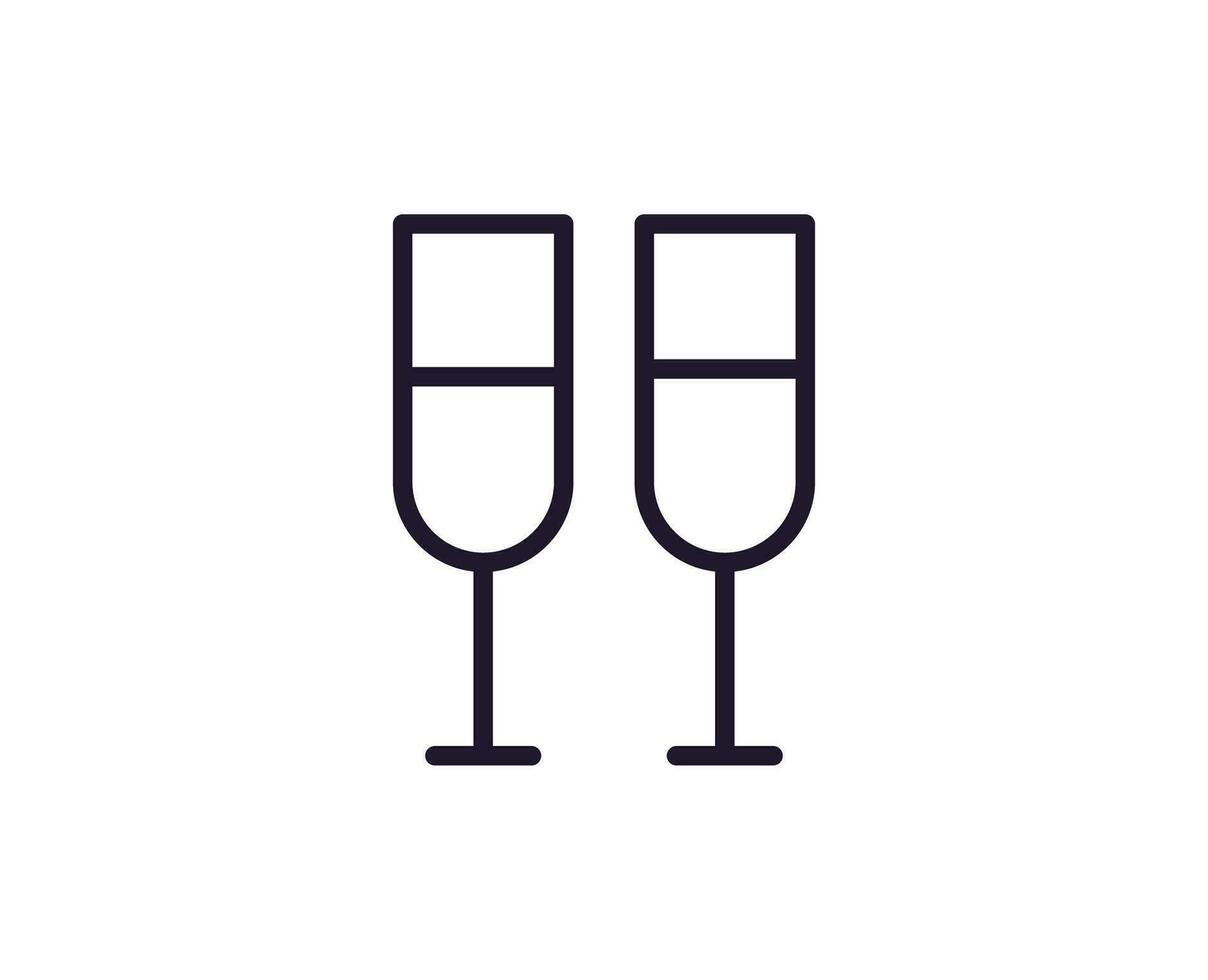 matlagning, mat, kök tecken. vektor symbol i modern linje stil. redigerbar stroke. linje ikon av glasögon av vin