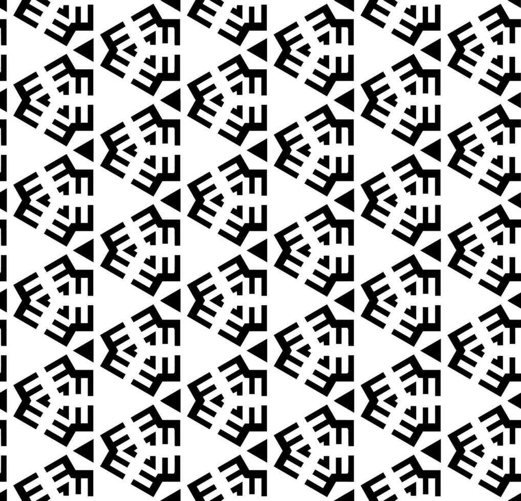 svart och vit sömlös abstrakt mönster. bakgrund och bakgrund. gråskale dekorativ design. mosaik- ornament. vektor grafisk illustration.