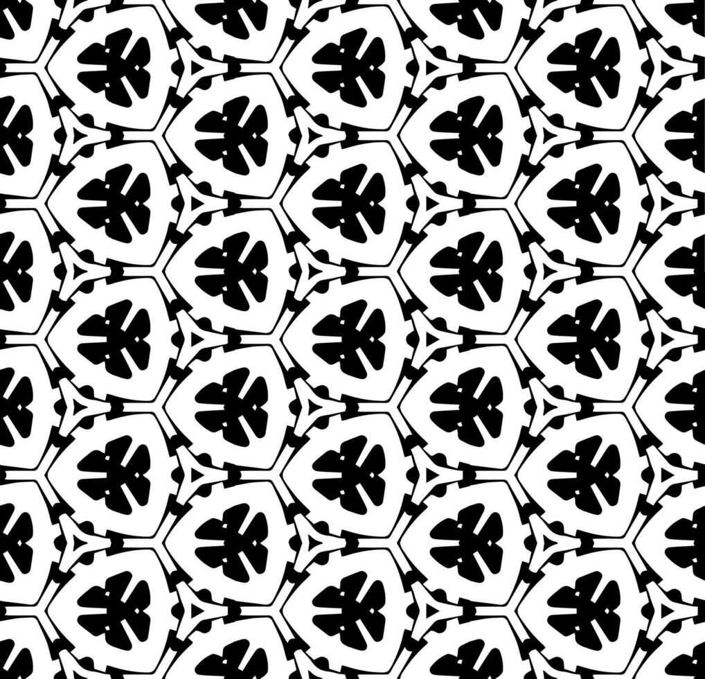 svart och vit sömlös abstrakt mönster. bakgrund och bakgrund. gråskale dekorativ design. mosaik- ornament. vektor grafisk illustration.