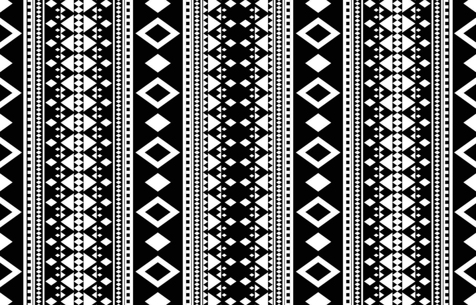 aztekisch nahtlos Muster. Teppich Textil- drucken Textur Stammes- Design, geometrisch Symbole zum Logo, Karten, Stoff dekorativ funktioniert. traditionell drucken Vektor Illustration. auf schwarz und Weiß Hintergrund.