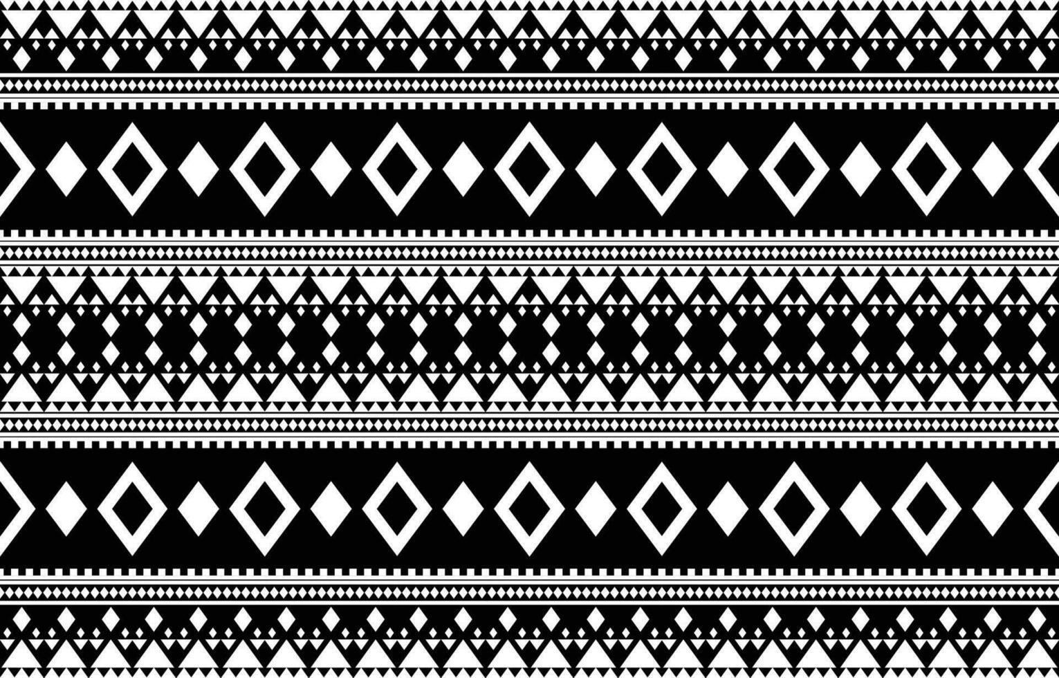 aztekisch nahtlos Muster. Teppich Textil- drucken Textur Stammes- Design, geometrisch Symbole zum Logo, Karten, Stoff dekorativ funktioniert. traditionell drucken Vektor Illustration. auf schwarz und Weiß Hintergrund.