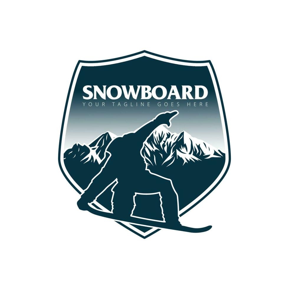 snowboard logotyp vektor