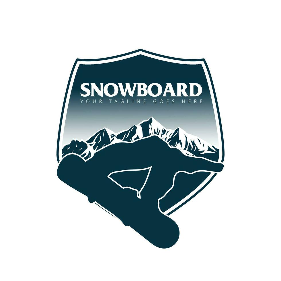 snowboard logotyp vektor