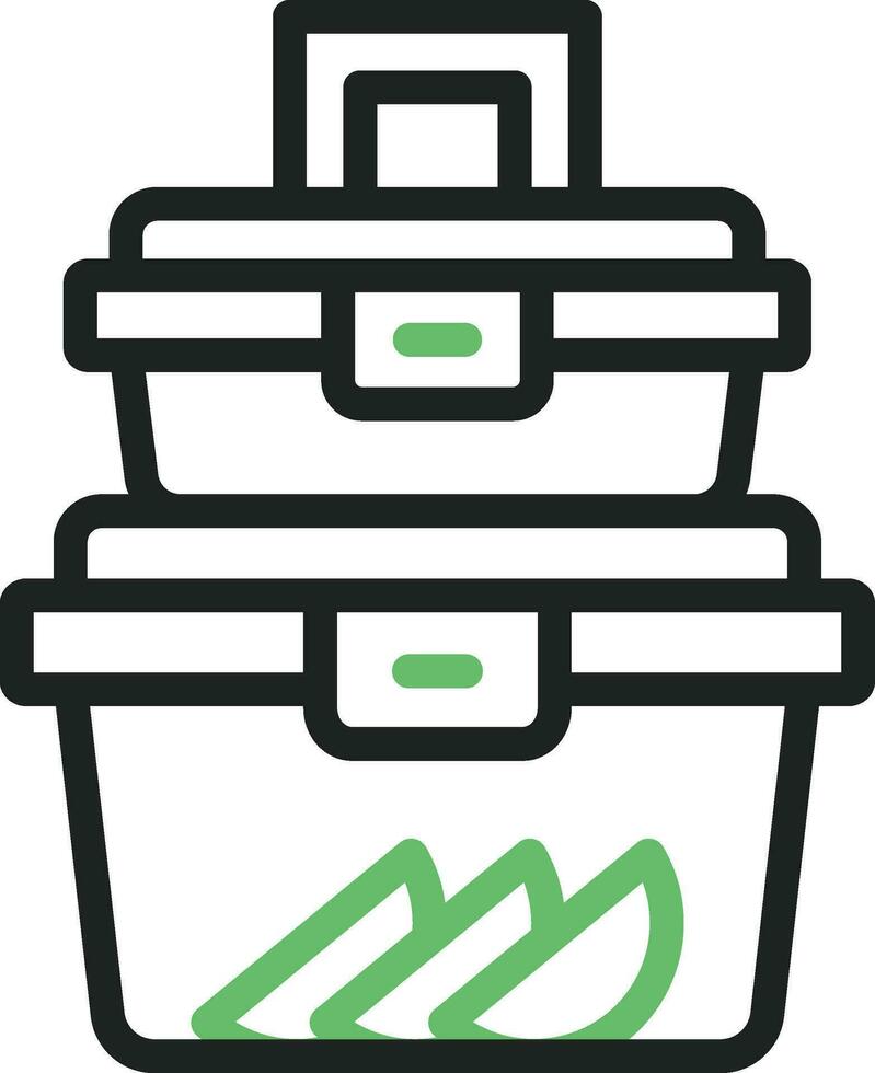 Mittagessen Box Symbol Vektor Bild. geeignet zum Handy, Mobiltelefon Apps, Netz Apps und drucken Medien.