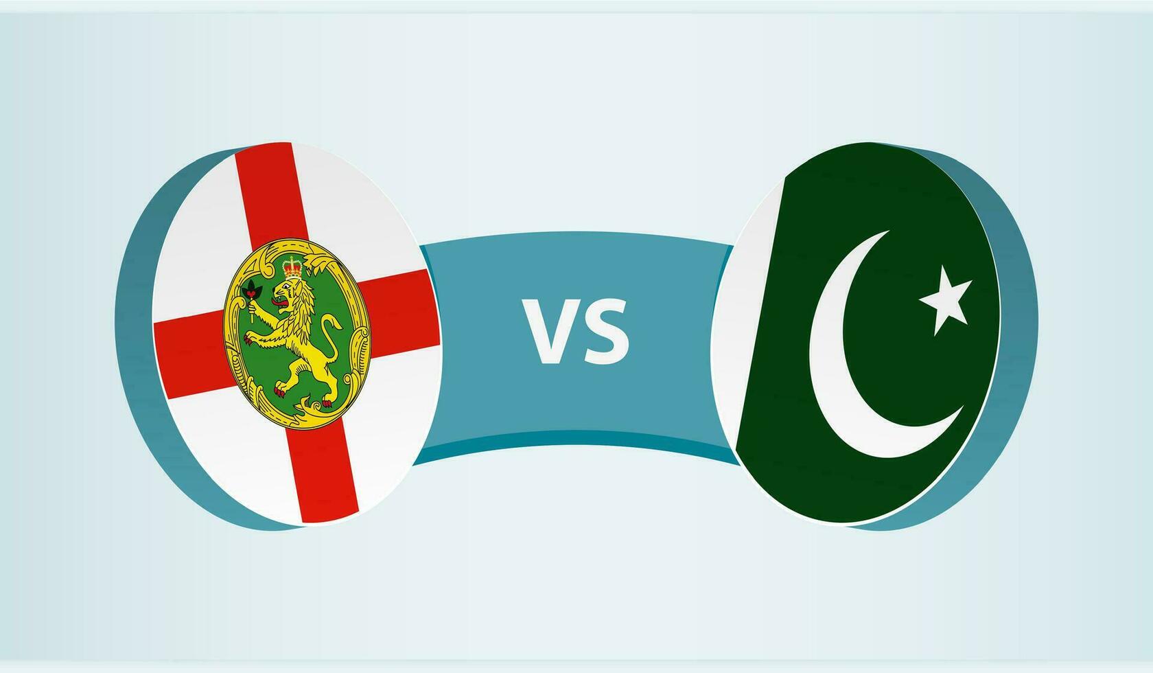 alderney gegen Pakistan, Mannschaft Sport Wettbewerb Konzept. vektor