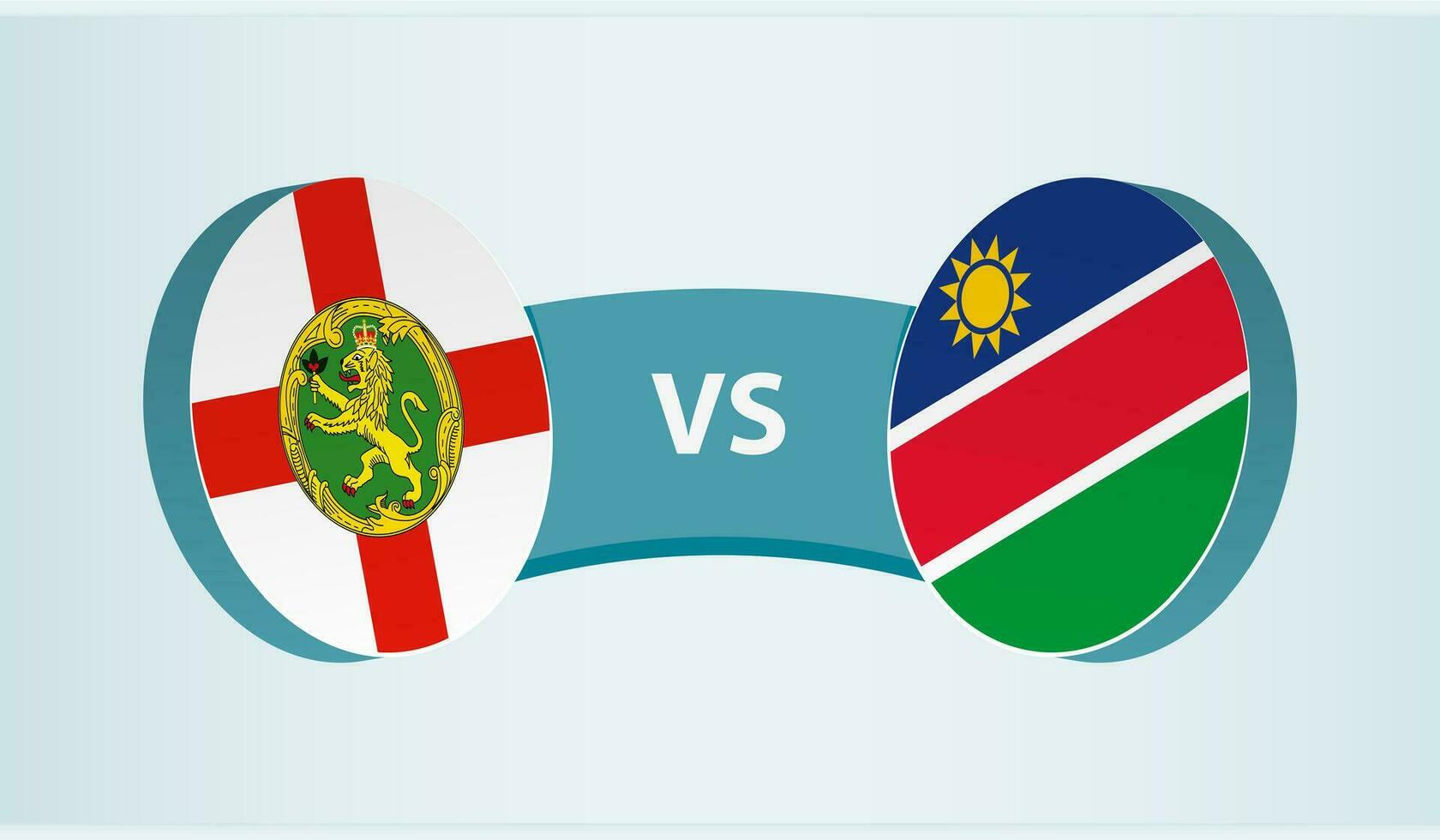 alderney gegen Namibia, Mannschaft Sport Wettbewerb Konzept. vektor
