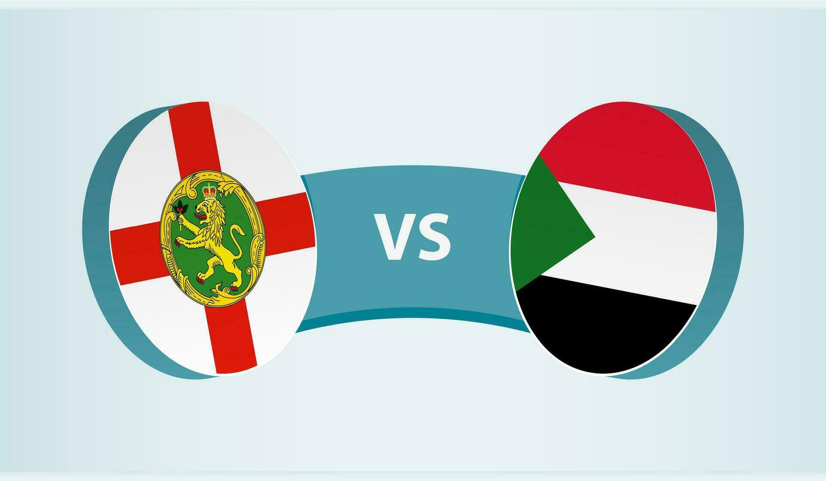 alderney gegen Sudan, Mannschaft Sport Wettbewerb Konzept. vektor