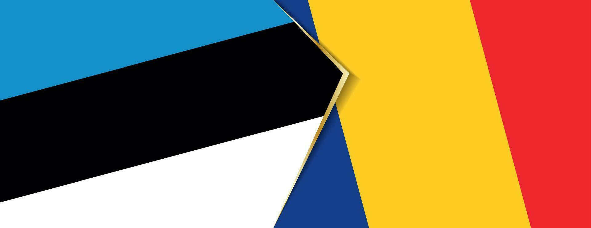 Estland und Rumänien Flaggen, zwei Vektor Flaggen.