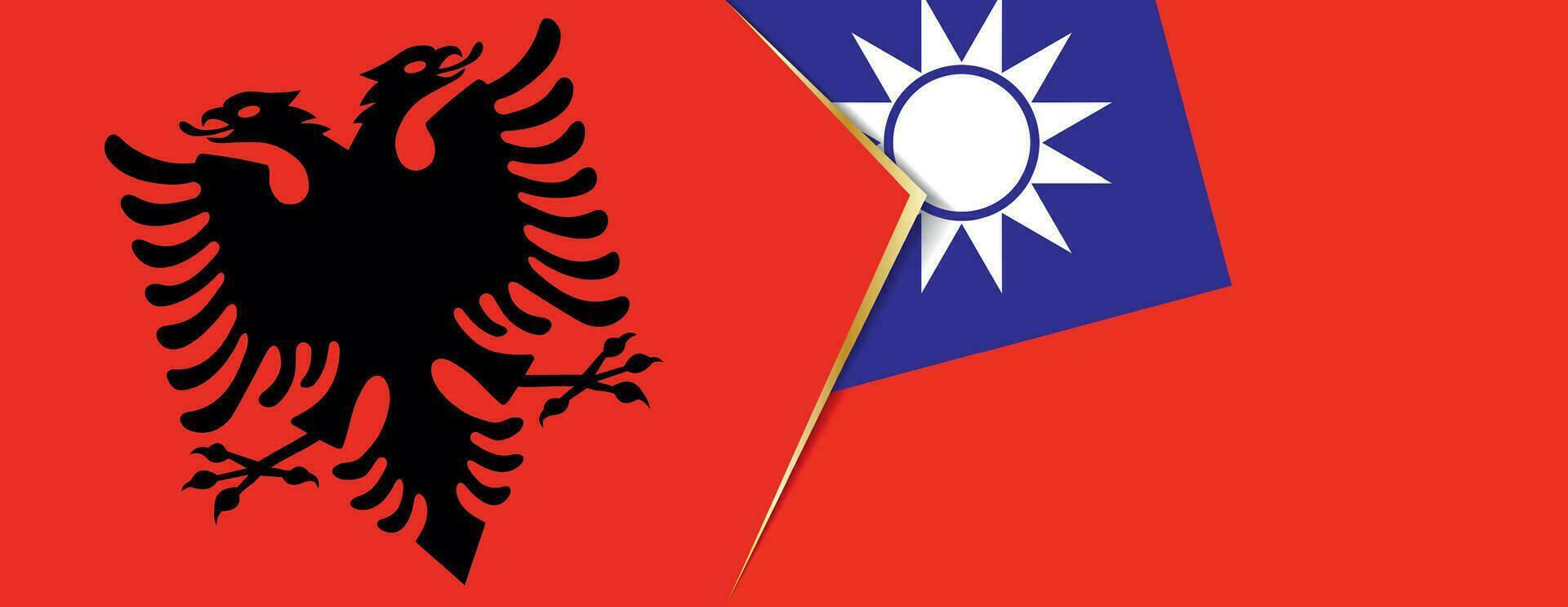 Albanien und Taiwan Flaggen, zwei Vektor Flaggen.