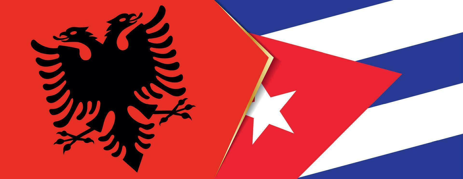 Albanien und Kuba Flaggen, zwei Vektor Flaggen.