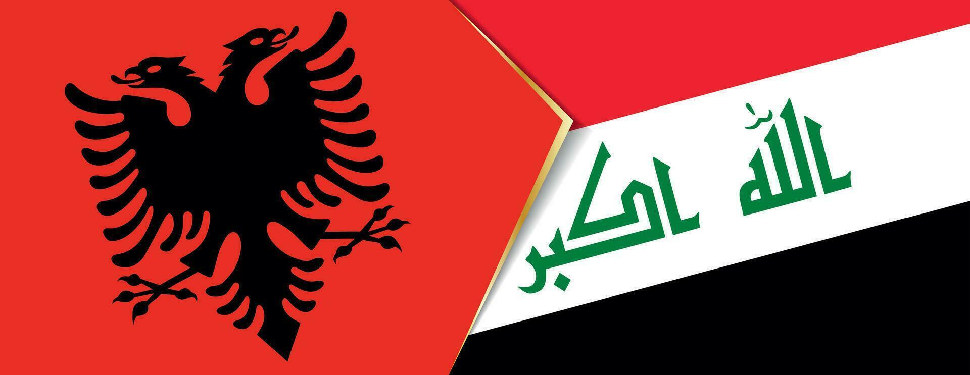 albania och irak flaggor, två vektor flaggor.