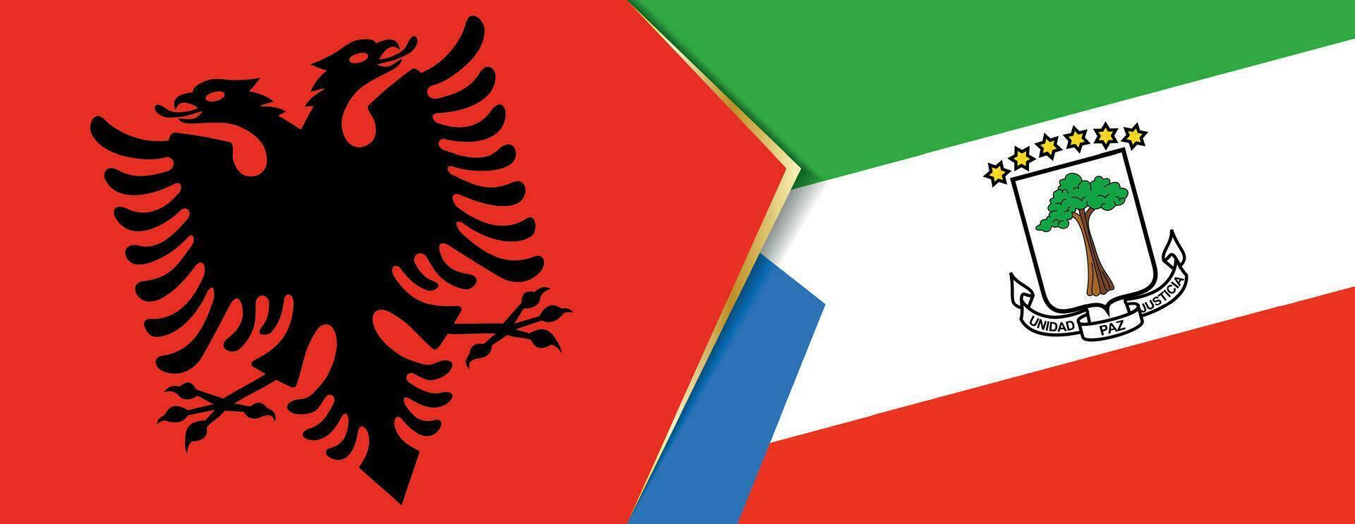 albania och ekvatorial guinea flaggor, två vektor flaggor.