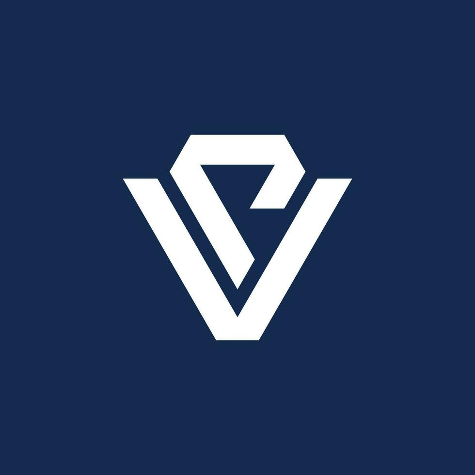 modern och minimalistisk första brev pv eller vp monogram logotyp vektor